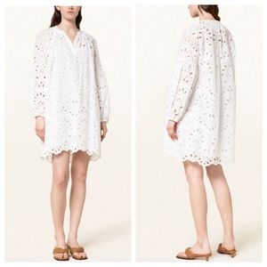 Valerie Khalfon Shama White Eyelet Lace Dress | 36 SMALL
